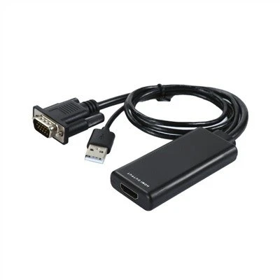 Адаптер VGA – 1080p HDMI з USB-аудіокабелем і кабелем перетворювача живлення